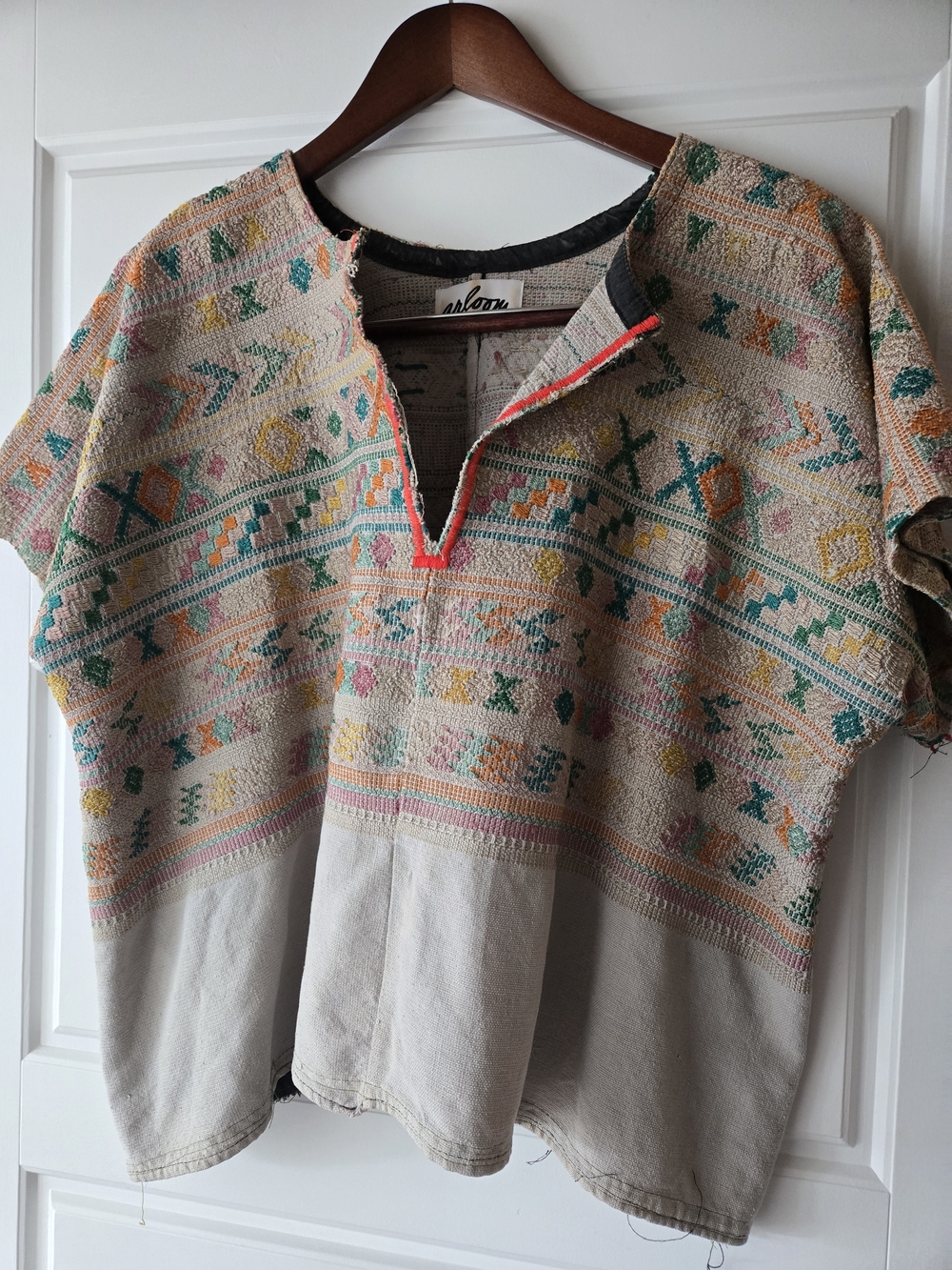 Women's Colorful Embroidered Huipil Size M/L
